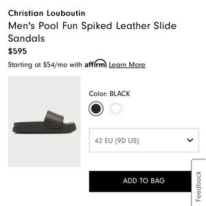 Christian Louboutun platform spiked slides.